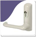 uPVC Lever Outside Access Device with Cylinder  (White)