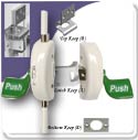 uPVC Double Door Rebated 3 Point Locking Push Pad (White/Green)