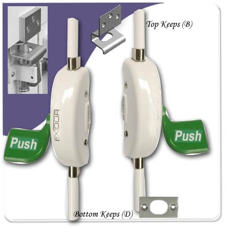 uPVC Double Door Rebated 4 Point Locking Push Pad (White/Green)