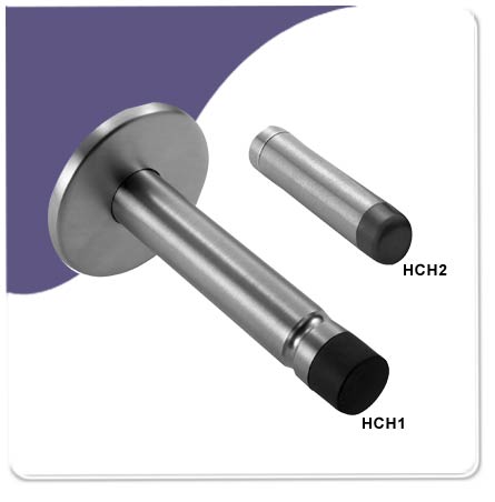 Wall Mounted Door Stop & Coat Hook Satin Stainless Steel (2 Items)