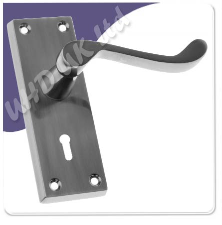 Scroll Lever Lock Pewter 152 x 41mm
