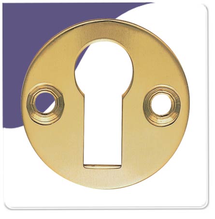 Escutcheon Flat Plain - Keyhole - Polish Brass