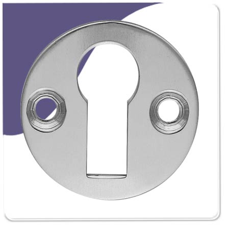 Escutcheon Flat Plain - Keyhole - Polish Chrome