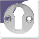Escutcheon Flat Plain - Keyhole - Polish Chrome