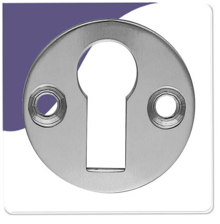 Escutcheon Flat Plain - Keyhole - Satin Chrome
