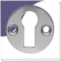 Escutcheon Flat Plain - Keyhole - Satin Chrome