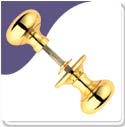 Rim Mushroom Mortice Door Knob- Polish Brass