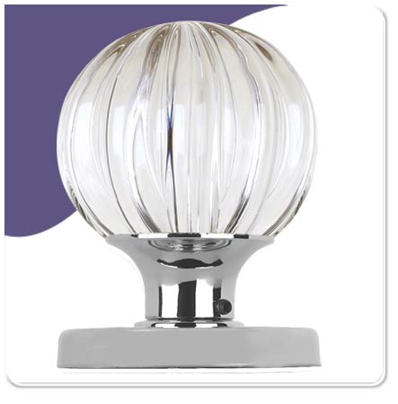 Pumpkin Glass Mortice Door Knob Concealed - Satin Chrome