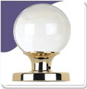 Ball Glass Mortice Door Knob Concealed - Polish Brass