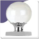Ball Glass Mortice Door Knob Concealed - Satin Chrome