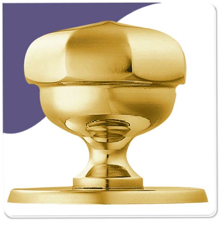 Designer Octagonal Centre Door Knob - PVD