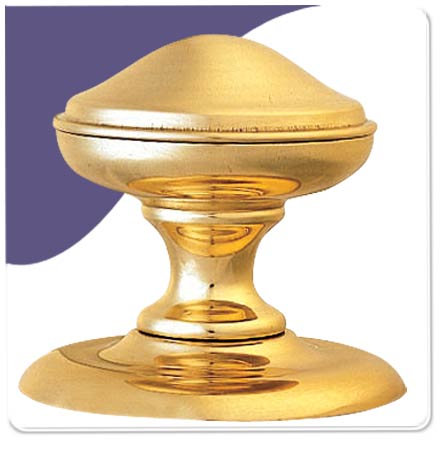 Glaxay Centre Door Knob - Polish Brass