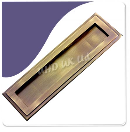 Letter Plate Horizontal Tudor Single Step Antiqe Brass
