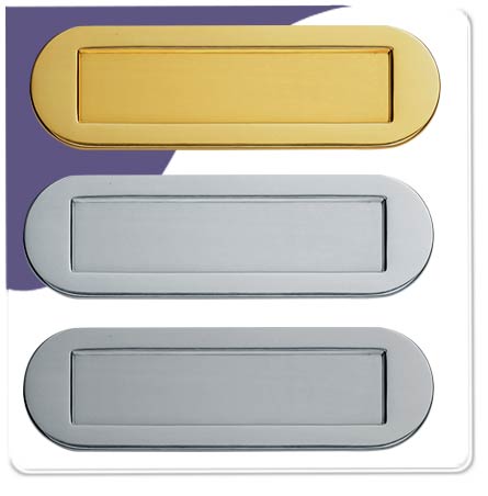 Door Letterplate Round End- Polish Chrome