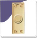 Victorian Door Flat Bell Push - Polish Brass