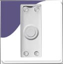 Victorian Door Flat Bell Push - Polish Chrome