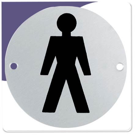 Male Symbol Disc - 75mm Dia (Screen Printed)