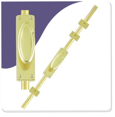 Long Oval Locking Espagnolette Bolt  3M - Polish Brass Discounted Price