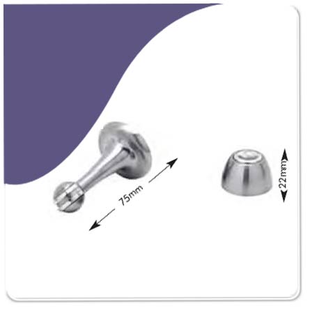 Magnetic Door Holder (75mm) - Satin Chrome