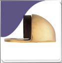 Door Stop Oval Floor Mounted (32mm) - Polish Brass