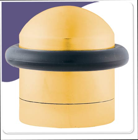 Door Stop Upright Floor Mounted (32mm) - Polish Brass