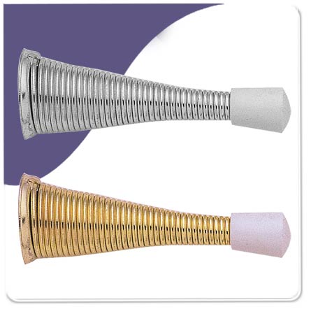 Door Stops Projecting Spring 75mm - Nickle Plated