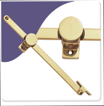Screw Down Casement Stay - Window - Polish Brass