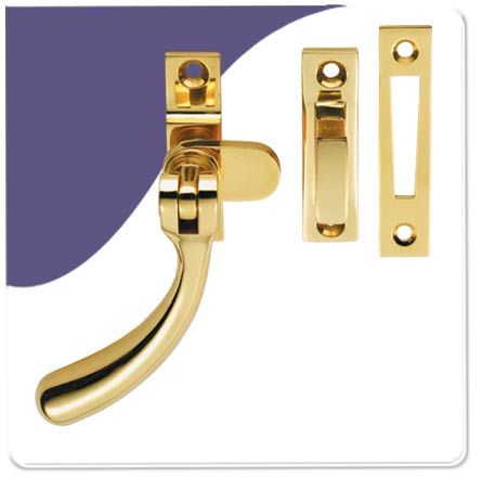 Casement Fastener Bulb Window - Polish Brass