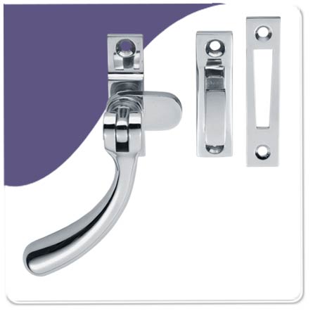 Casement Fastener Bulb Window - Polish Chrome