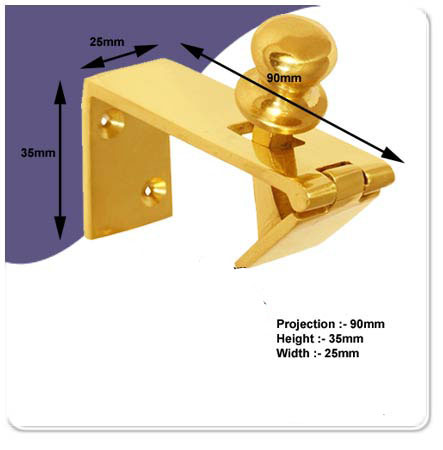 Counter Flap Catch Polish Brass - 90mm