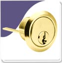 Yale Type Rim Cylinder Electro Brass