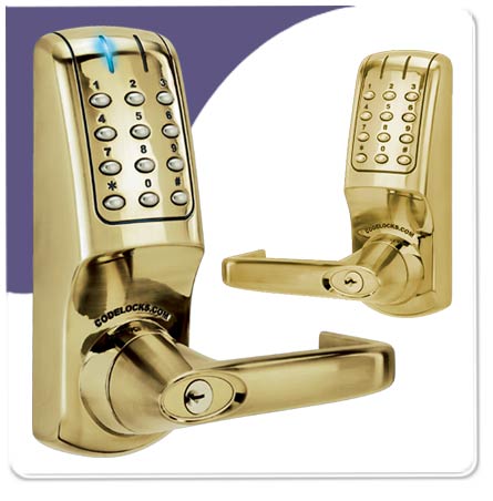 Digital Code Lock 5010 Tubular Mortice Latch - Polish Brass PVD