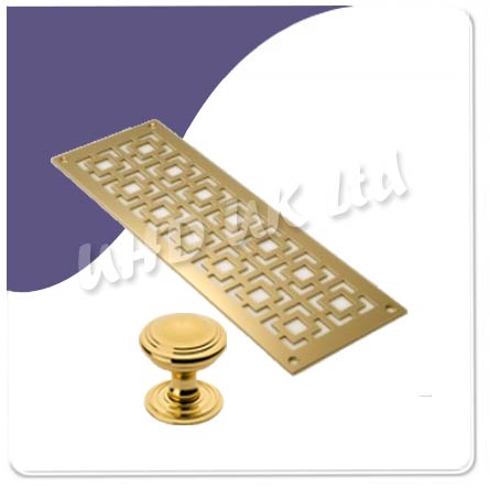 Vent - Artdecco Grill 305 x 152mm Polish Brass