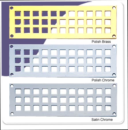 Vent - Square Mesh Polish Chrome 305mm x 152mm