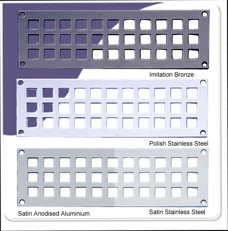 Vent - Square Mesh Satin Stainless Steel 305mm x 152mm