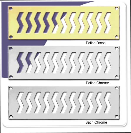 Vent - Zig Zag Plain Polish Brass 305mm x 150mm