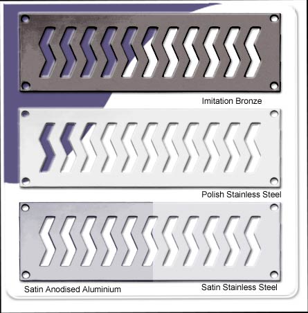 Vent - Zig Zag Plain Satin Stainless Steel 305mm x 152mm