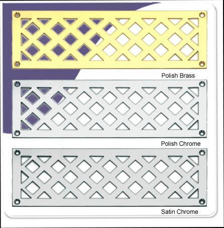 Vent - Diamond Pattern Polish Brass 305mm x 75mm