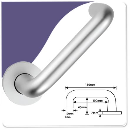 Aluminium Safety Lever On Rose 19mm