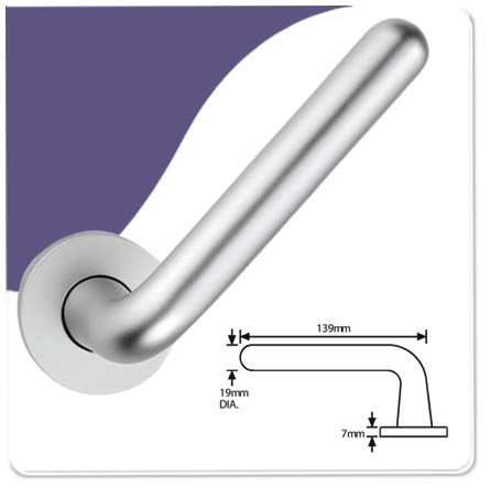 Aluminium Safety Lever On Rose 19mm Rounded