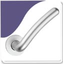 Aluminium Safety Lever On Rose 19mm Curved